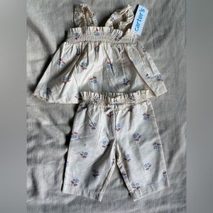 Carter's Cream Floral Baby Set
